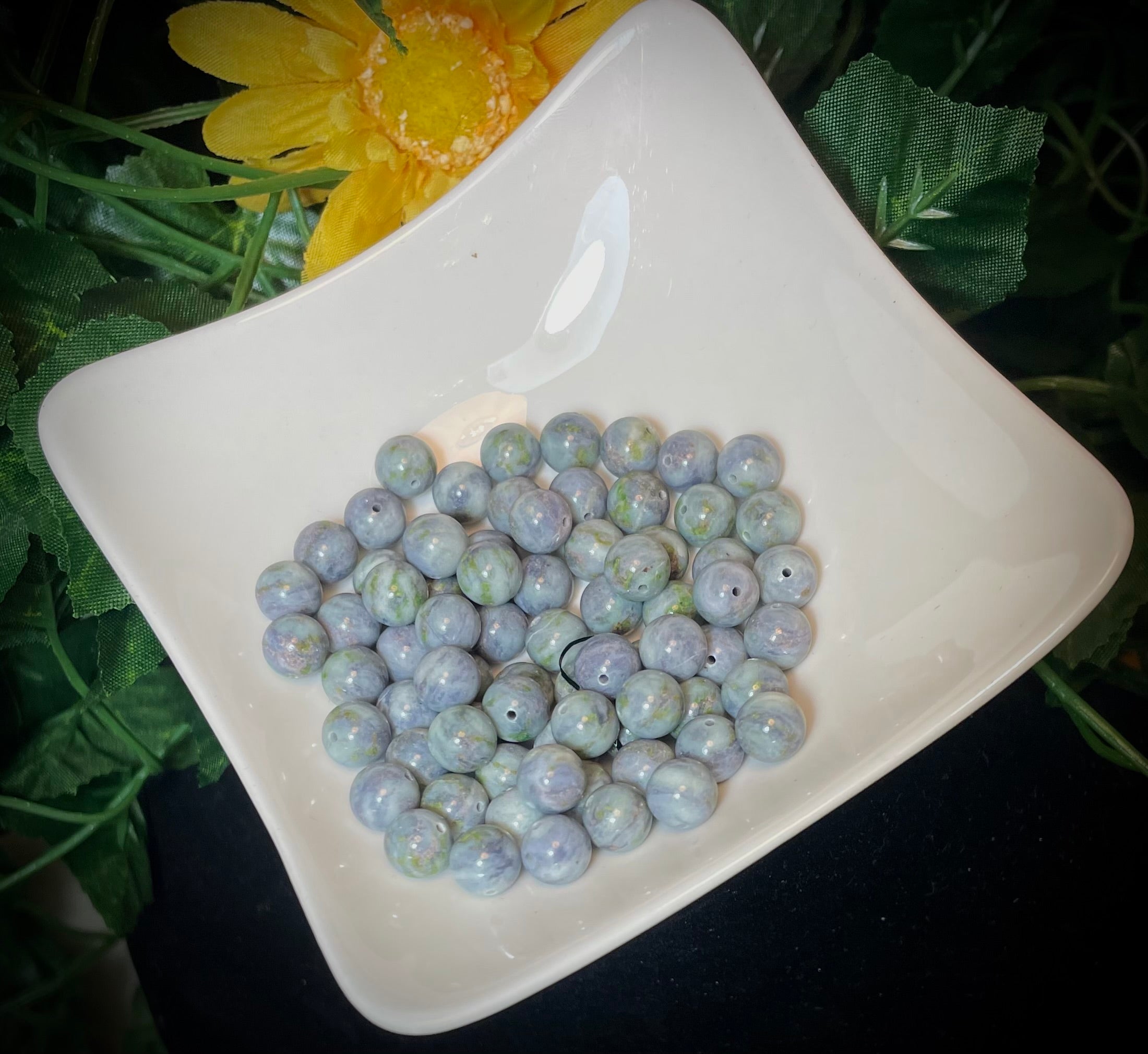 Perles de Allalin Gabbro violet, 8mm, percées